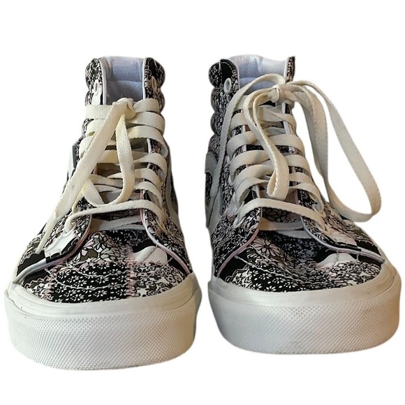 Vans Sk8 Hi Patchwork Floral Black White High Top Sneakers Women US 8 - Picture 8 of 12